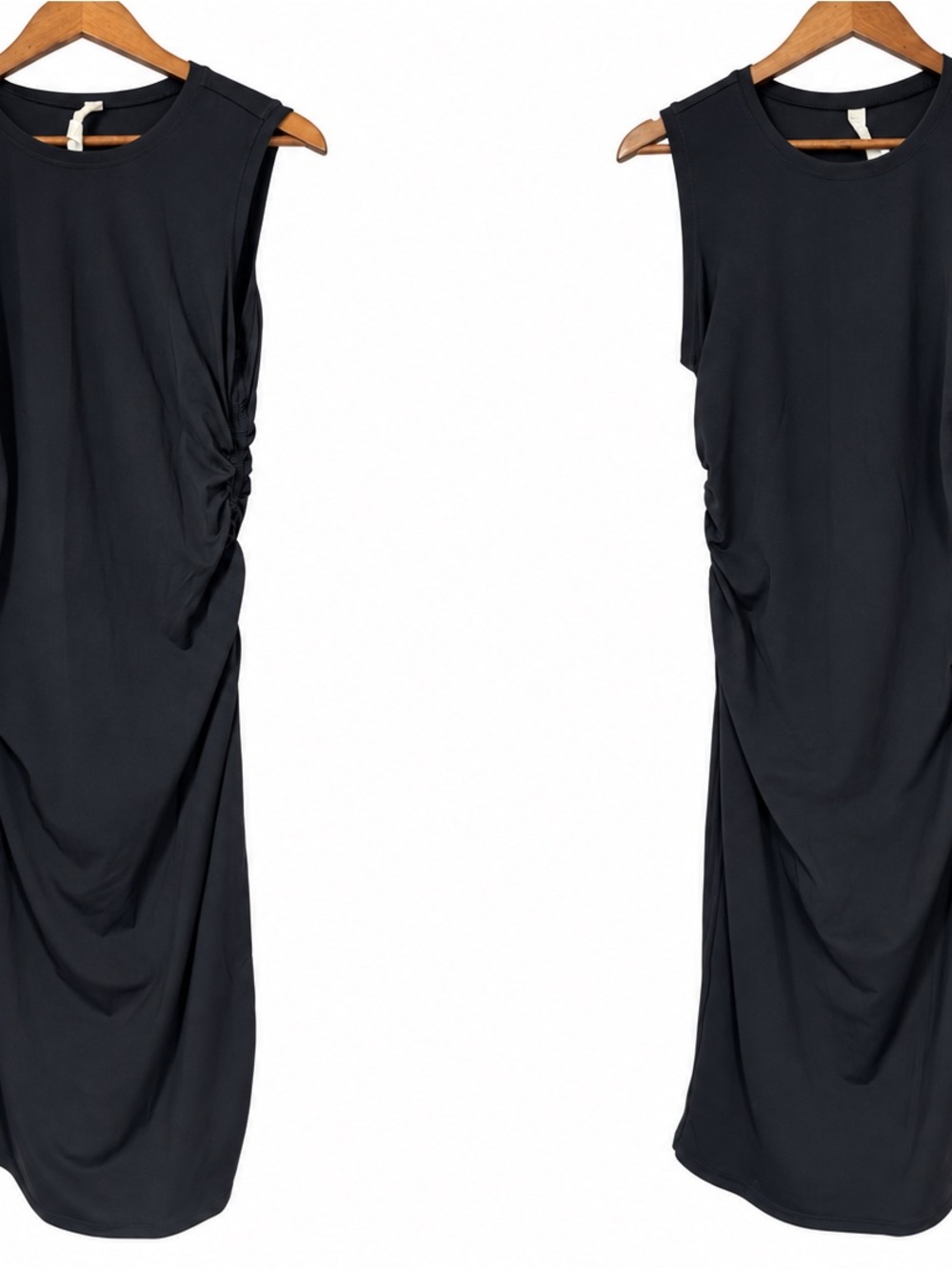 CRZ YOGA Ruched Midi Dresses Size L Lot of: Black/Navy